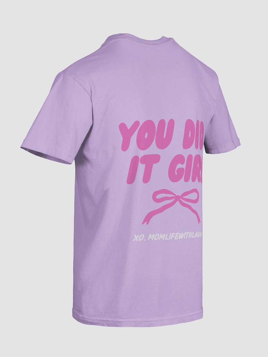 You Did it Girl Bow Comfort Colors Tee - Hot Pink/Orchid product image (8)