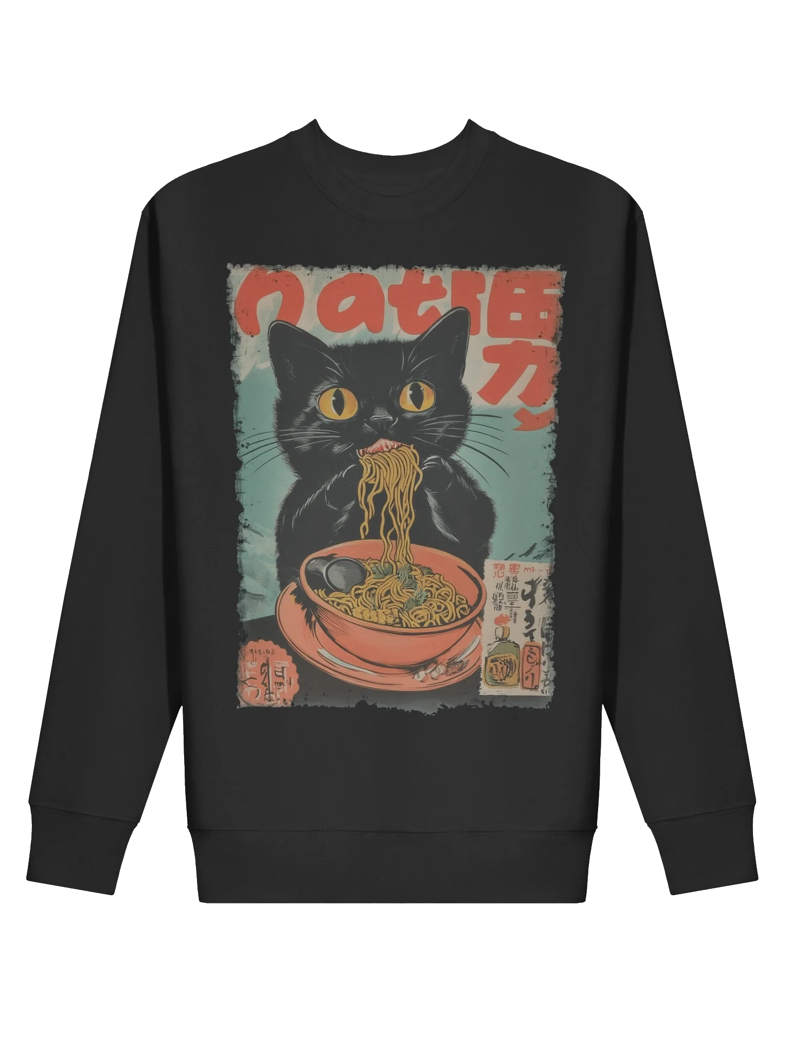 Black Cat Ramen Neko Ramen Authentic Vintage Sweatshirt product image (9)