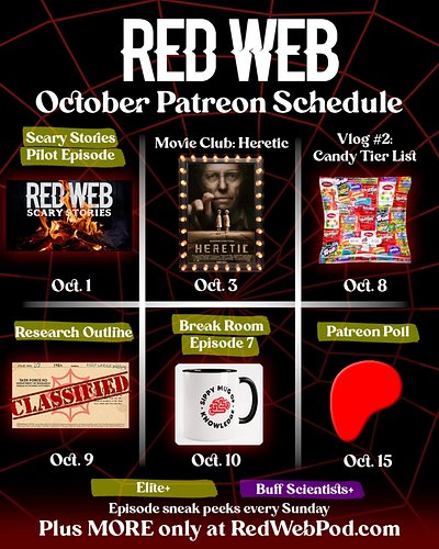 It's time for the October Patreon schedule! Come peek at what we have in store for you this month, Task Force! 👀