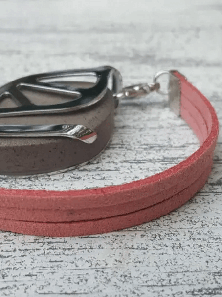 Dusty Rose Faux Suede Bracelet | Handmade Accessory for Bellabeat Leaf Urban & Ivy product image (2)