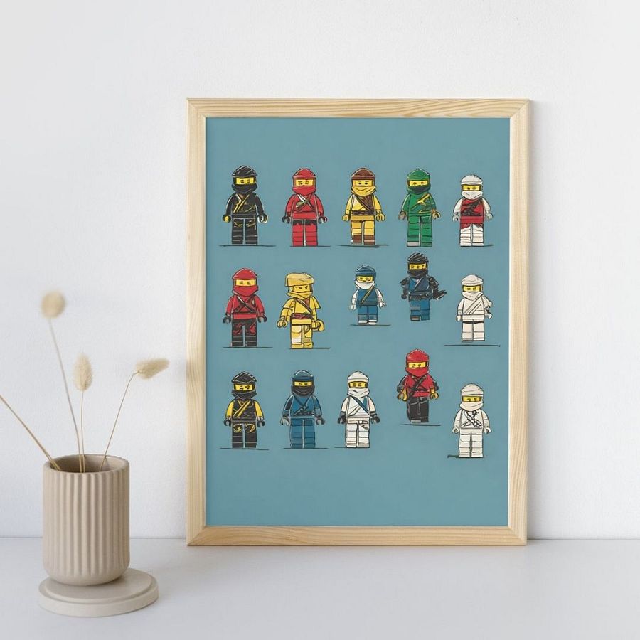 Ninja wall art Boys Room - Ninja Poster - Ninjago inspired Wall Decoration for Boys product image (26)