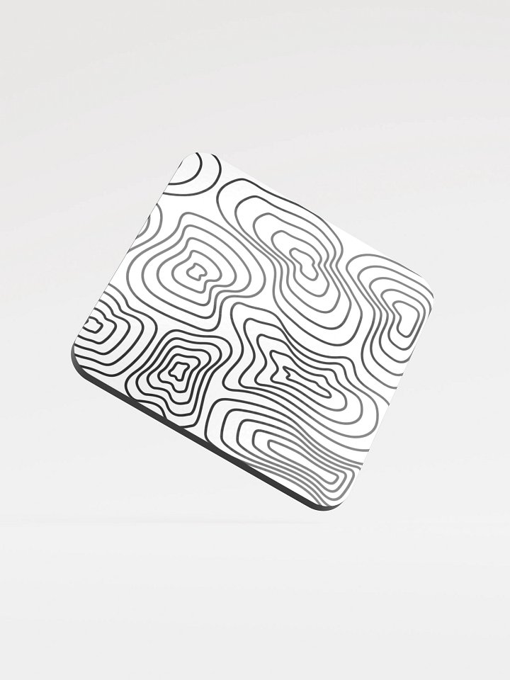 Black on White Topographic Cork Coaster Set product image (1)