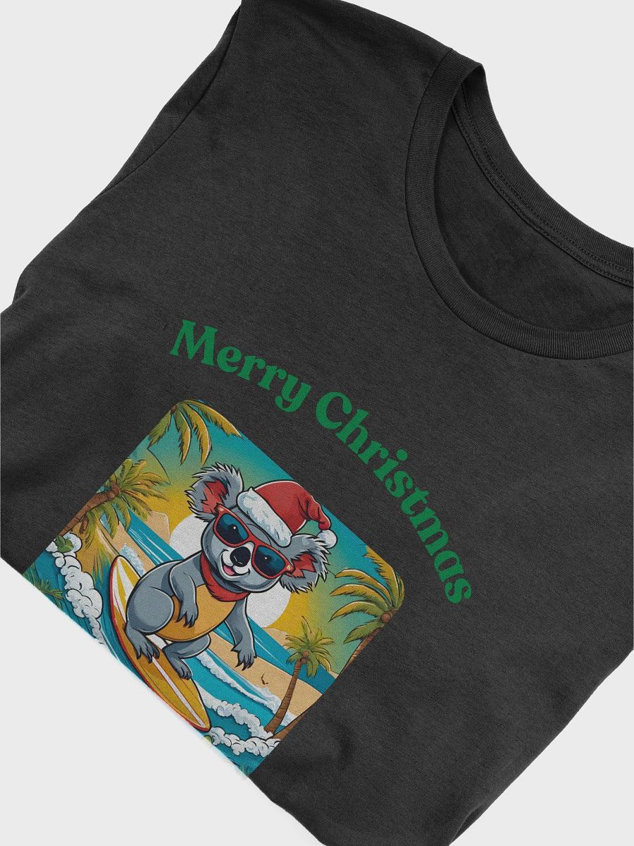 Festive Koala Surf Scene Merry Christmas T-Shirt - Green product image (5)
