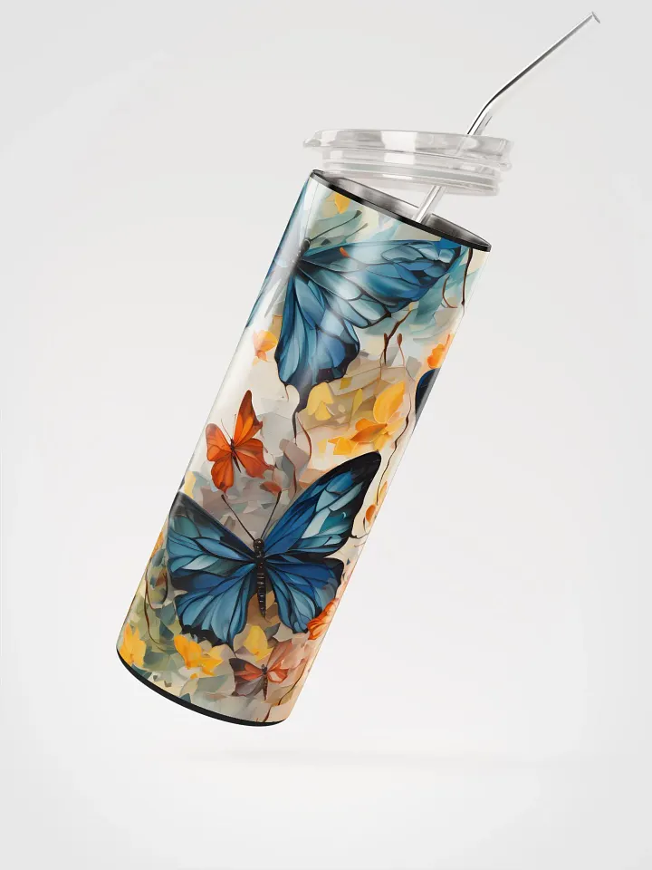 Embrace Artistry: Butterfly Oil Painting Style Stainless Steel Tumbler! 🦋🎨 product image (2)