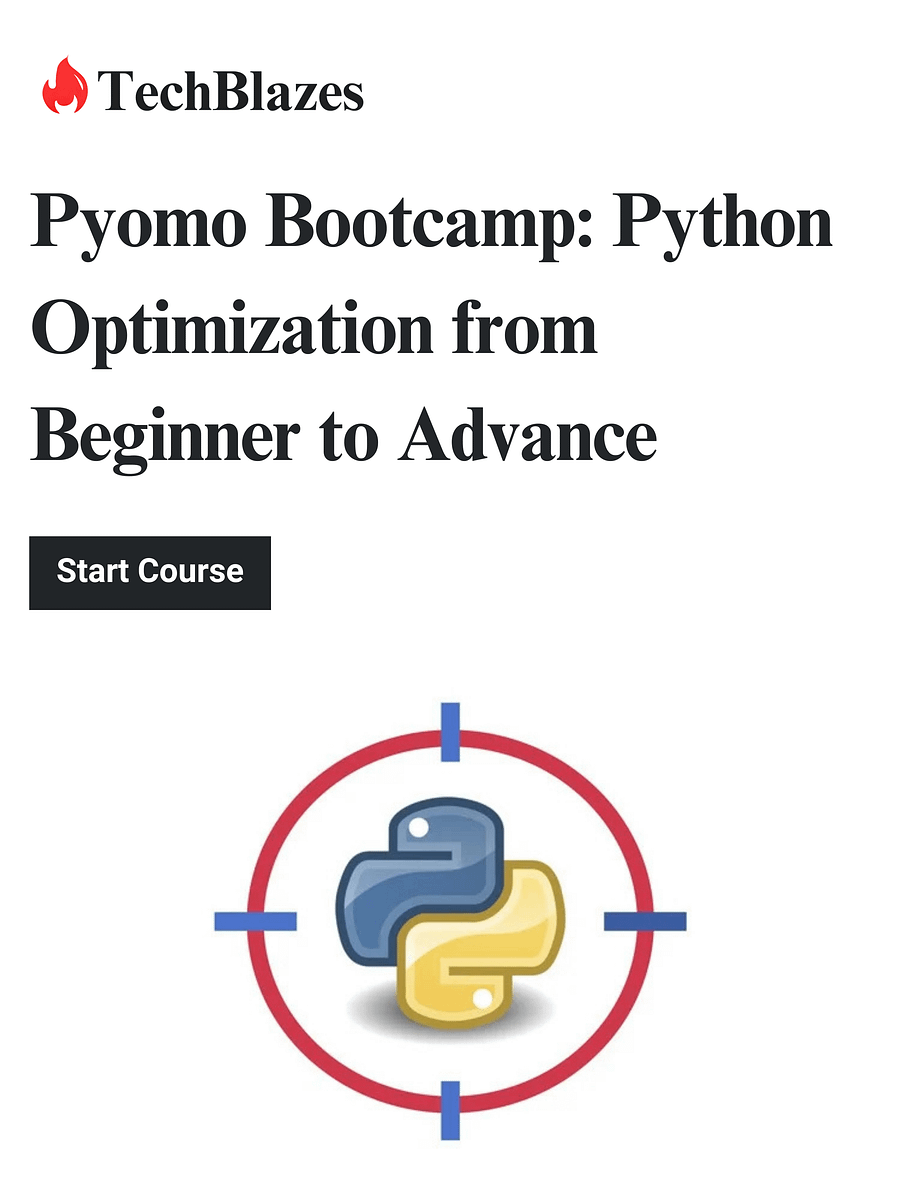 Pyomo Bootcamp: Python Optimization from Beginner to Advance product image (1)