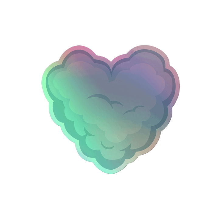 Holographic Cloud Heart Sticker product image (2)