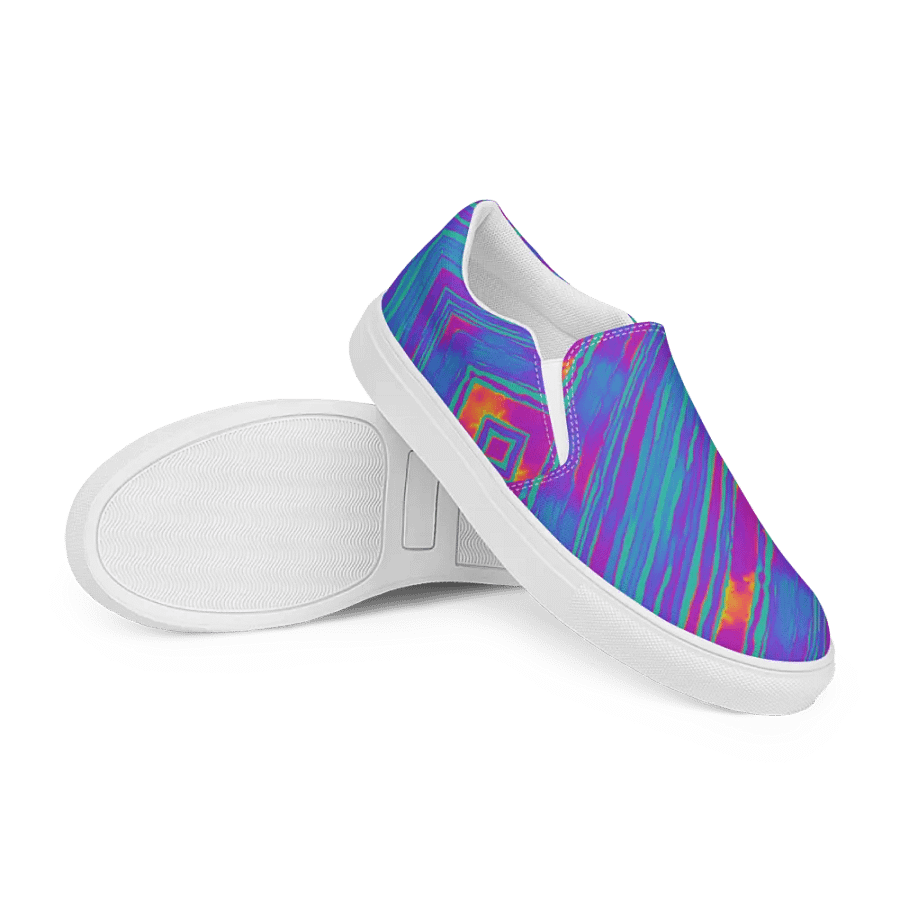 Neon Dreams Glitch Art Slip-Ons product image (12)