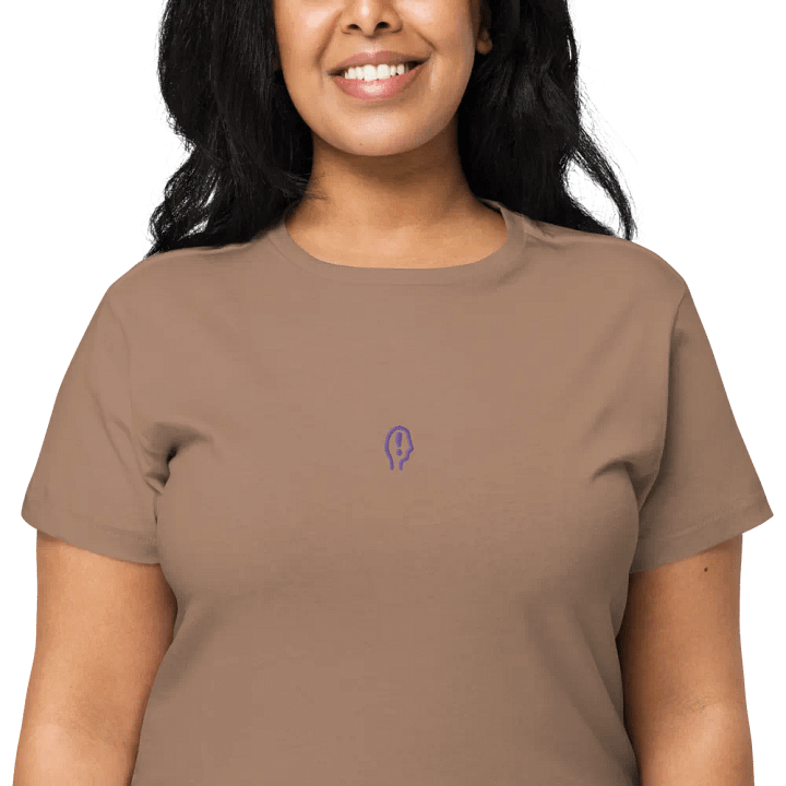 EXCLAIMING MENTALLY (purple) embroidered waist length t-shirt product image (12)
