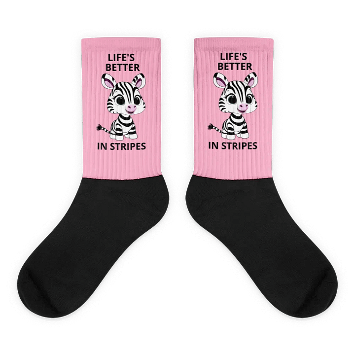 Life's better in stripes: pink cushioned socks. product image (1)
