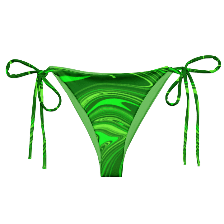String Bikini Bottom - Different Shades of Green Digital Fluid Art product image (1)