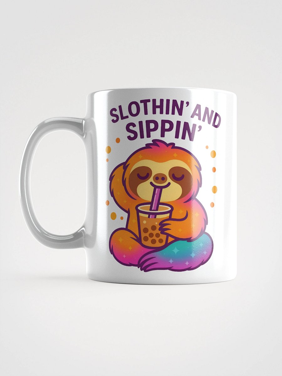 Slothin’ and Sippin’ Coffee Mug – Cute Bubble Tea Sloth Cup for Boba Lovers & Chill Vibes product image (6)