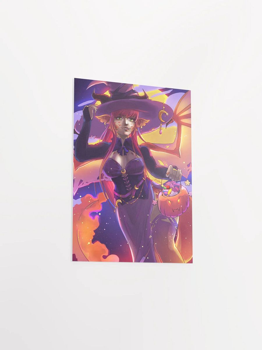 CosmicChroma Vtuber Halloween Spooky Witch Colorful Matte Poster - Art by CosmicChroma product image (3)