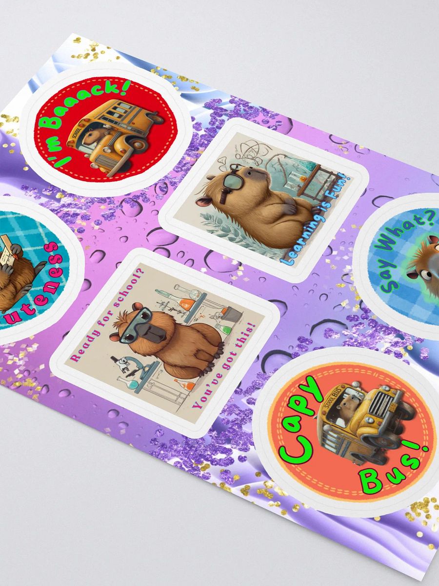 Cute Capybara Back-to-School Sticker Sheet product image (3)