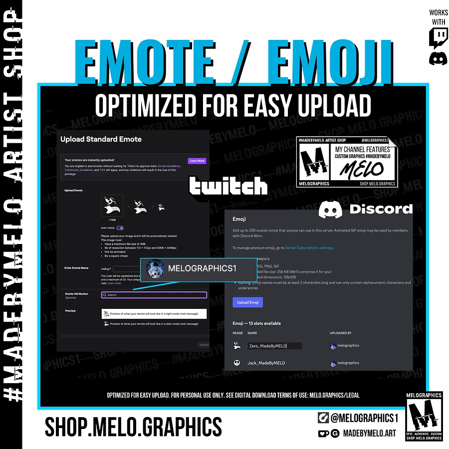 Nightmare Jack & Zero - Twitch Emote / Discord Emoji | #MadeByMELO product image (2)