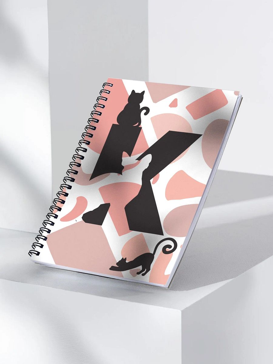 Monogram Letter K Cat Lover Geometric Pinks Notebook product image (3)