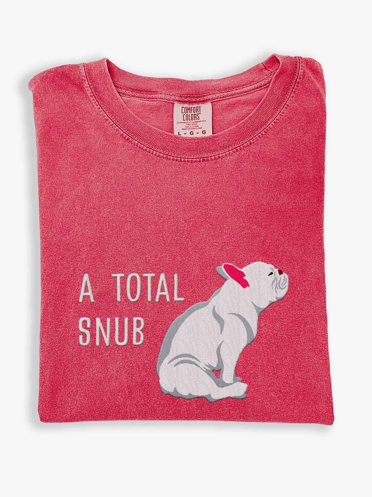A Total Snub T-Shirt(Embroidered) of a French Bulldog(White) product image (1)