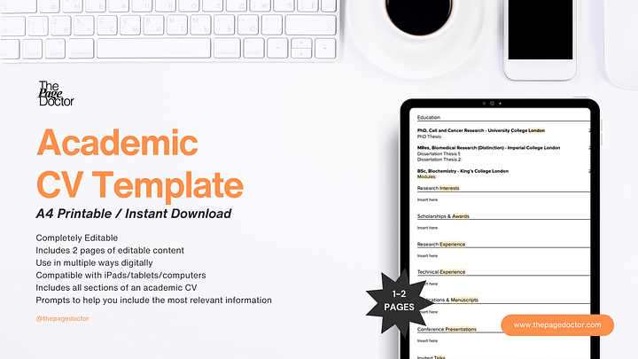 6 Academic CV Templates | Editable product image (2)