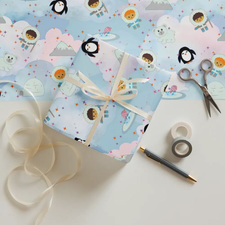 Snow Babies in Cotton Candy Clouds 3 Pack Sheets Wrapping Paper product image (6)