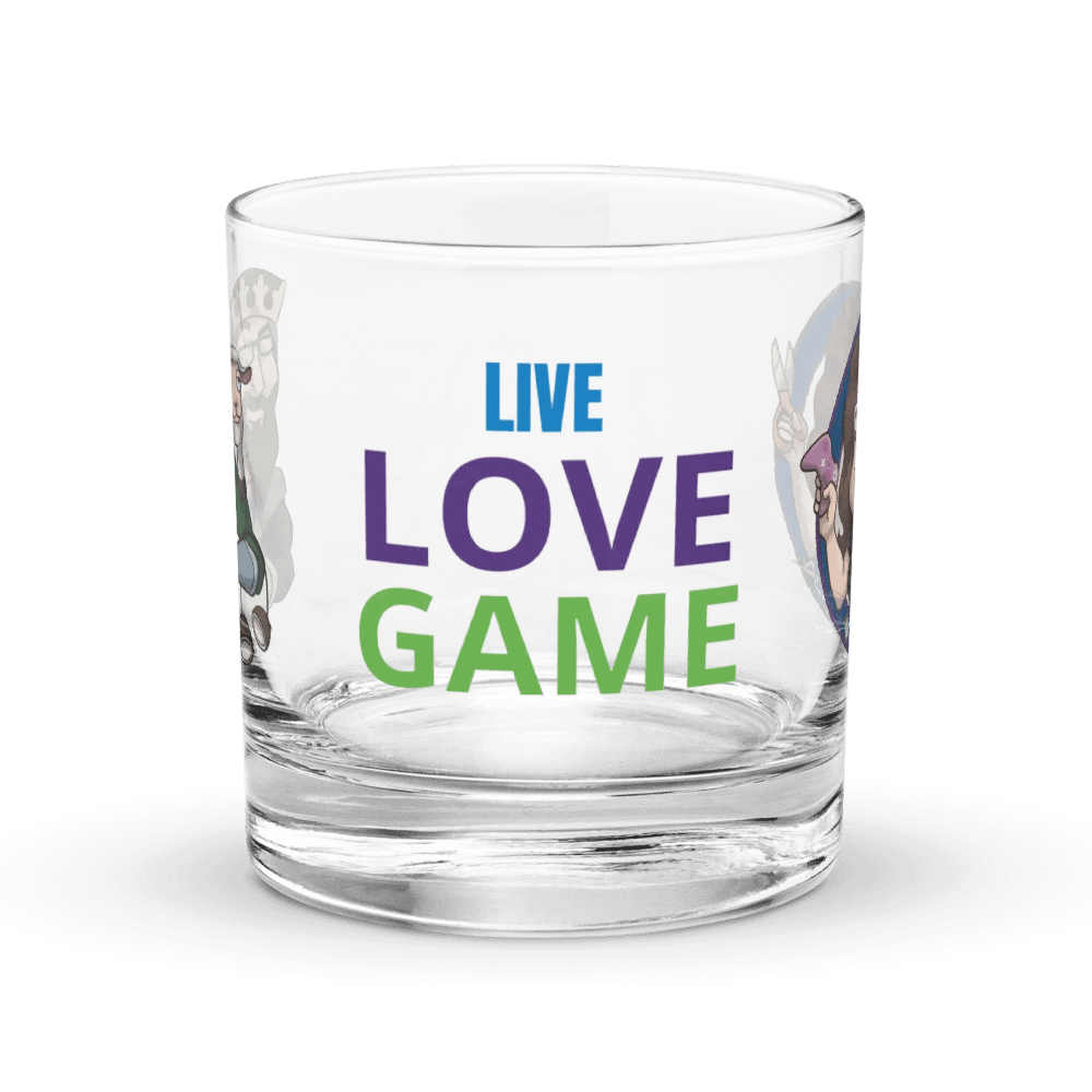 Downey Live, Love, and Game Rocks Glass product image (1)