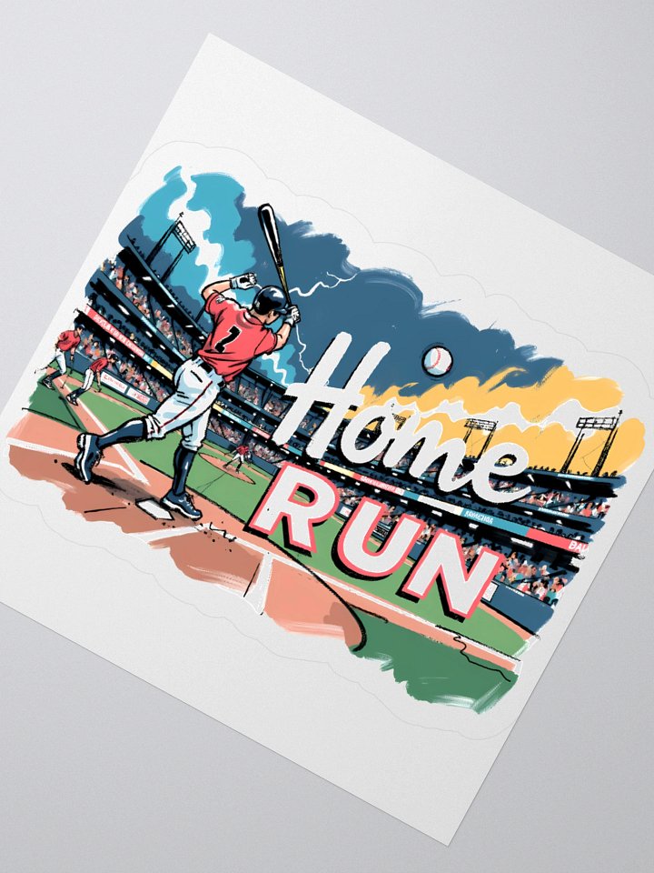 Dramatic Baseball Swing: Sunset Home Run Sticker product image (5)