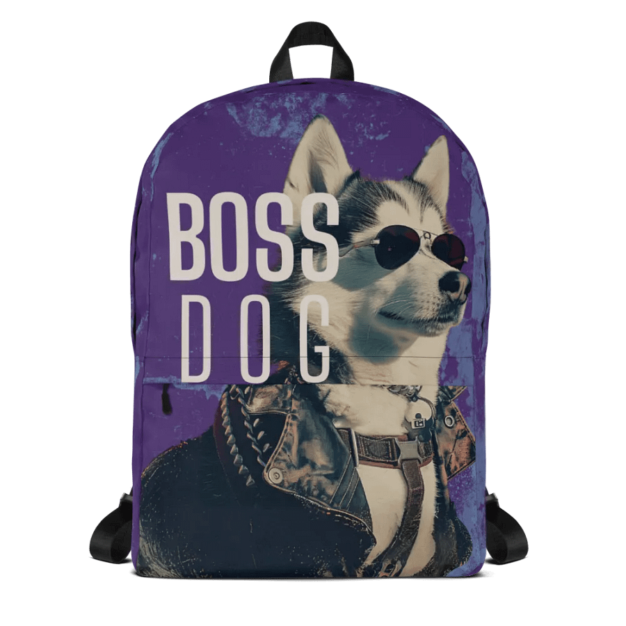 Siberian Husky Big Boss  All-Over Print Backpack product image (4)