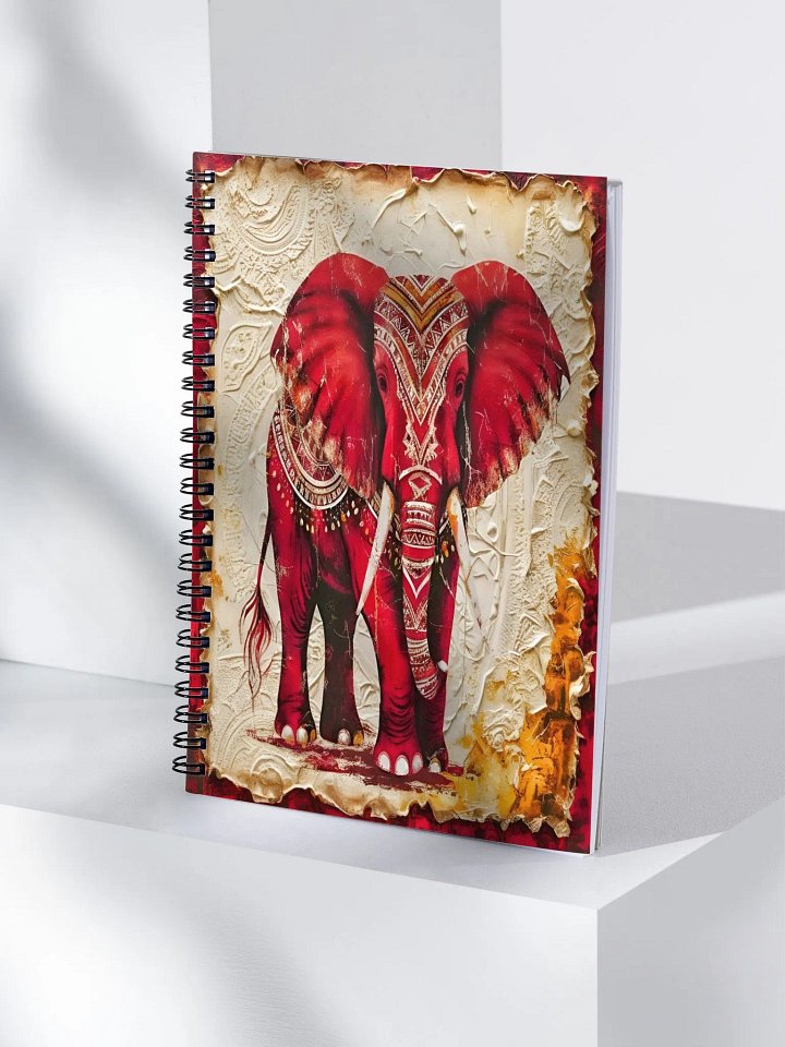 Majestic Crimson Red Elephant Spiral Notebook product image (1)