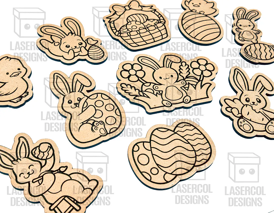 Easter Bunny Paint Kit DIY Cut Outs Set 1 - Laser Cut Files product image (8)