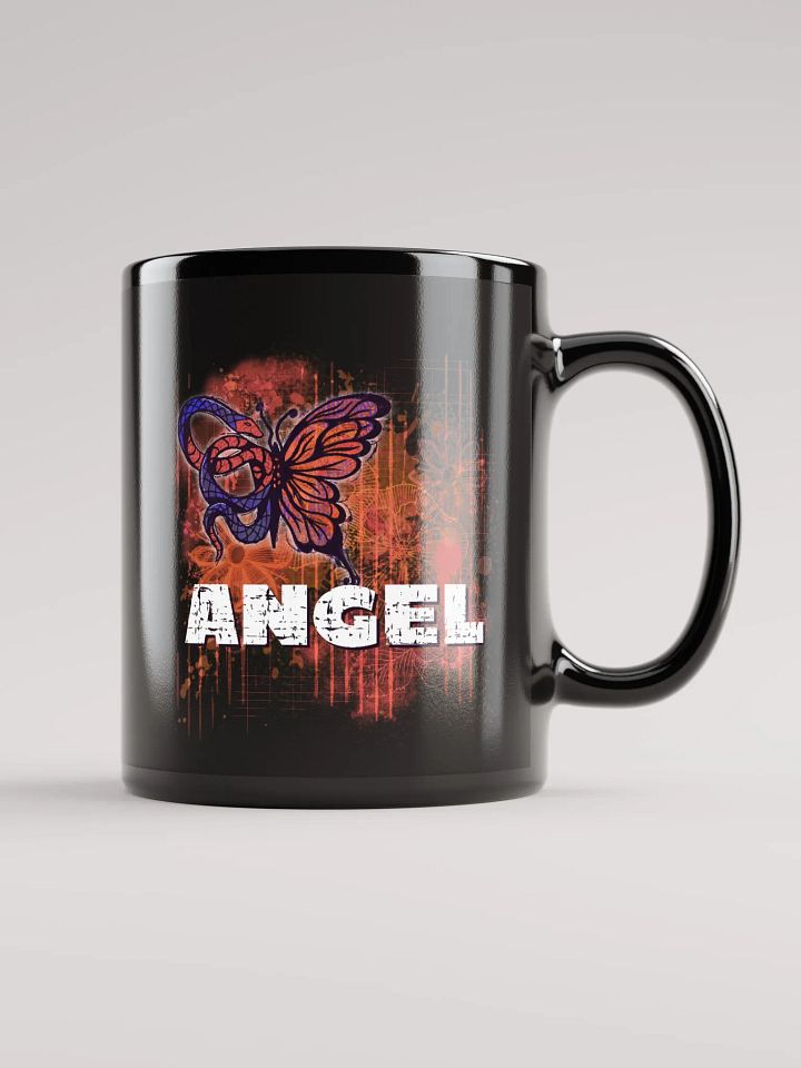 Black Mug Angel Distressed Snake Butterfly product image (1)