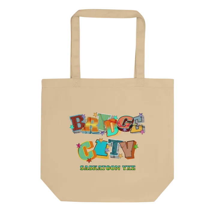 Bridge City Saskatoon Saskatchewan YXE Vibrant Cityscape Eco Tote product image (1)