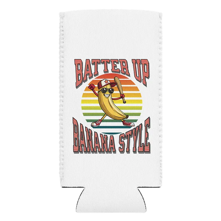 Batter Up Banana Style Baseball Retro Can Cooler product image (2)