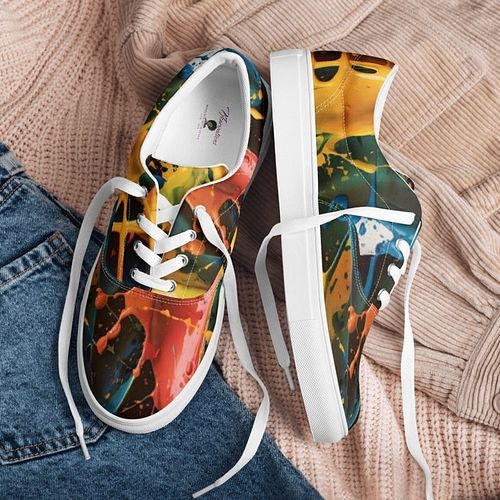 Elevate your style effortlessly with our vibrant Men's Lace-Up Canvas Shoes. 🌟 Featuring a padded collar, breathable lining, ...
