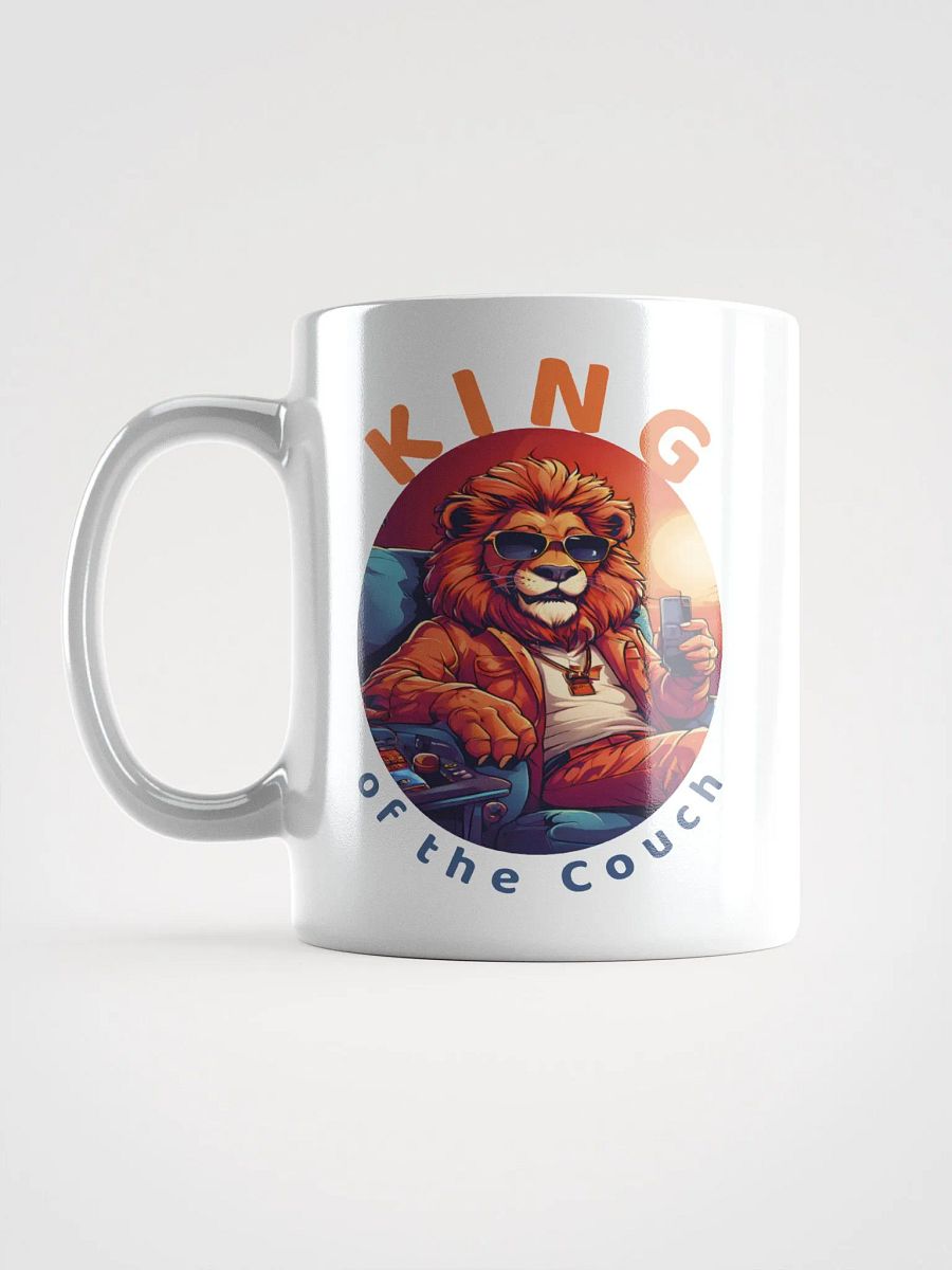 King of the Couch - Funny Stylish Lion White Glossy Mug - Perfect Gift for Relaxation Lovers product image (6)