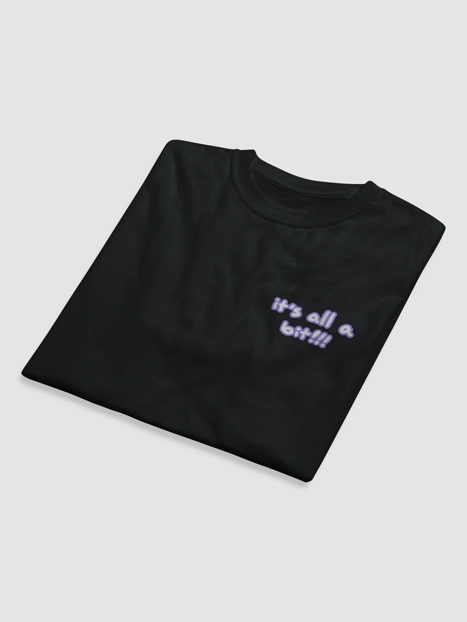 “It’s all a bit!!!” (sm. lined design, #9081ED) unisex eco tee product image (8)