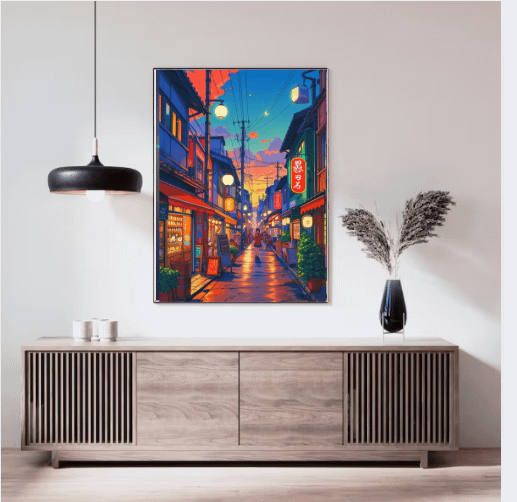 Tokyo Tea House Cartoon Japanese Wall Art product image (2)