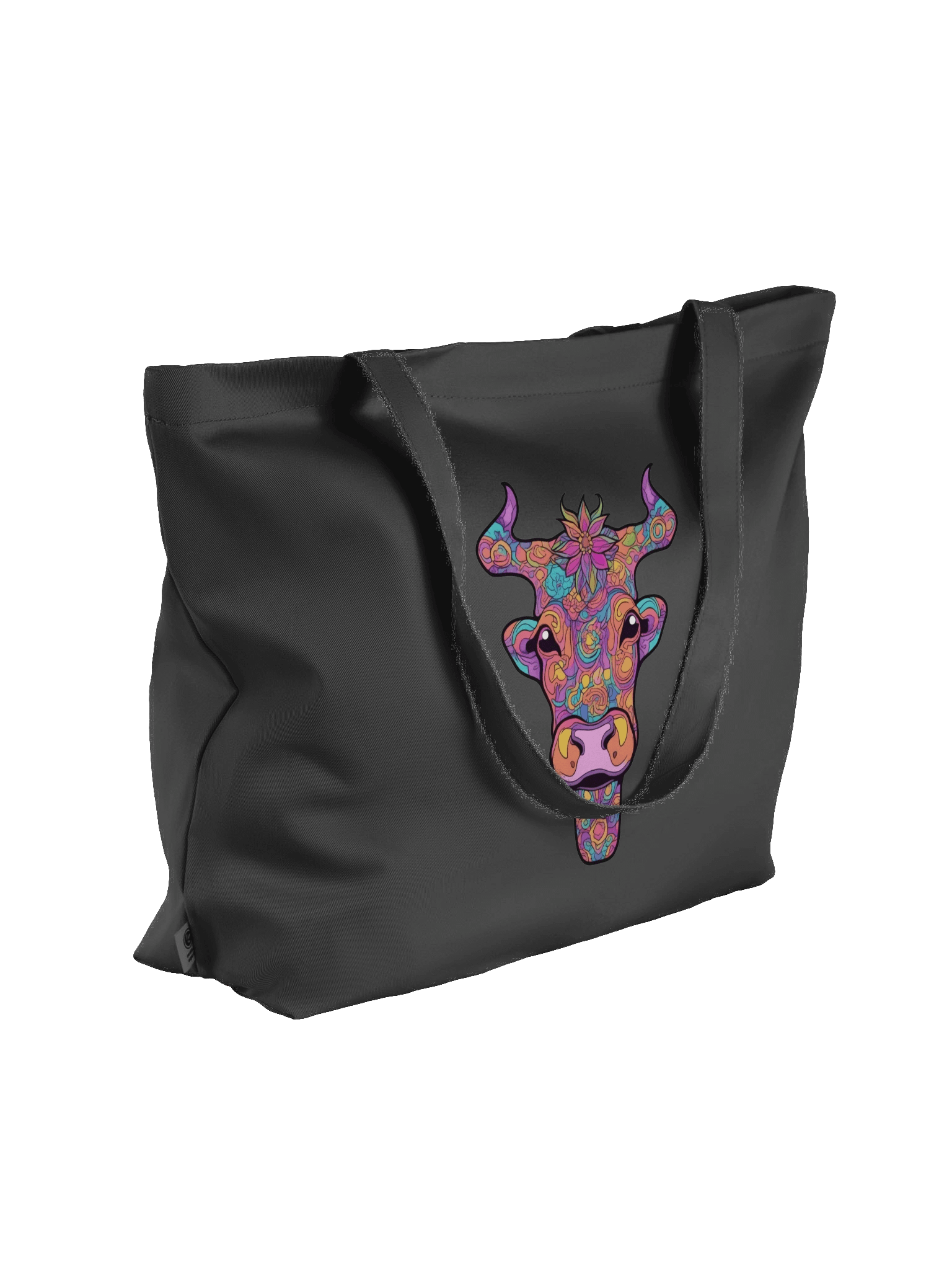 Floral Cow Face - Eco-conscious Organic Cotton Tote product image (5)