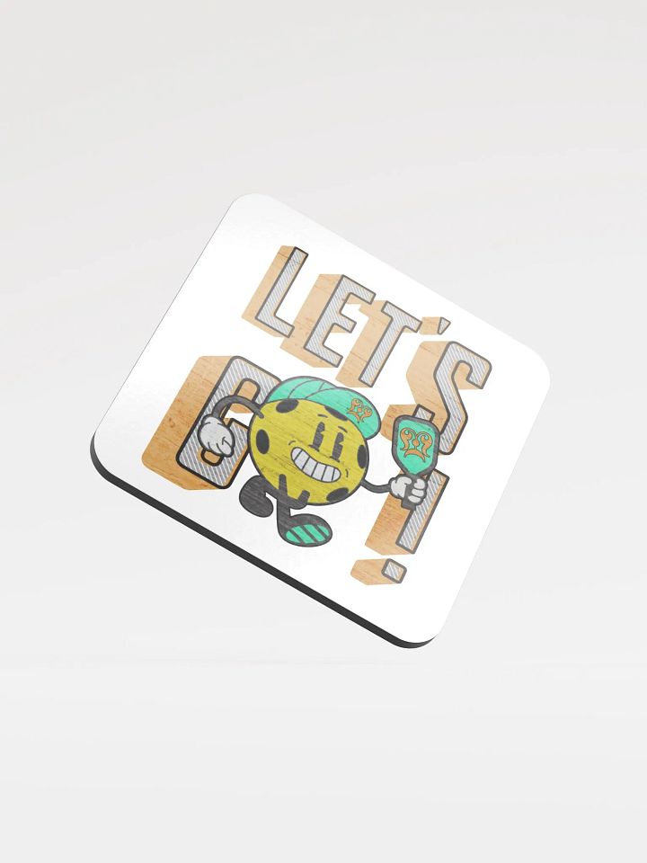 Lets Go Pickleball Mascot Funky Glossed Cork Coaster product image (1)