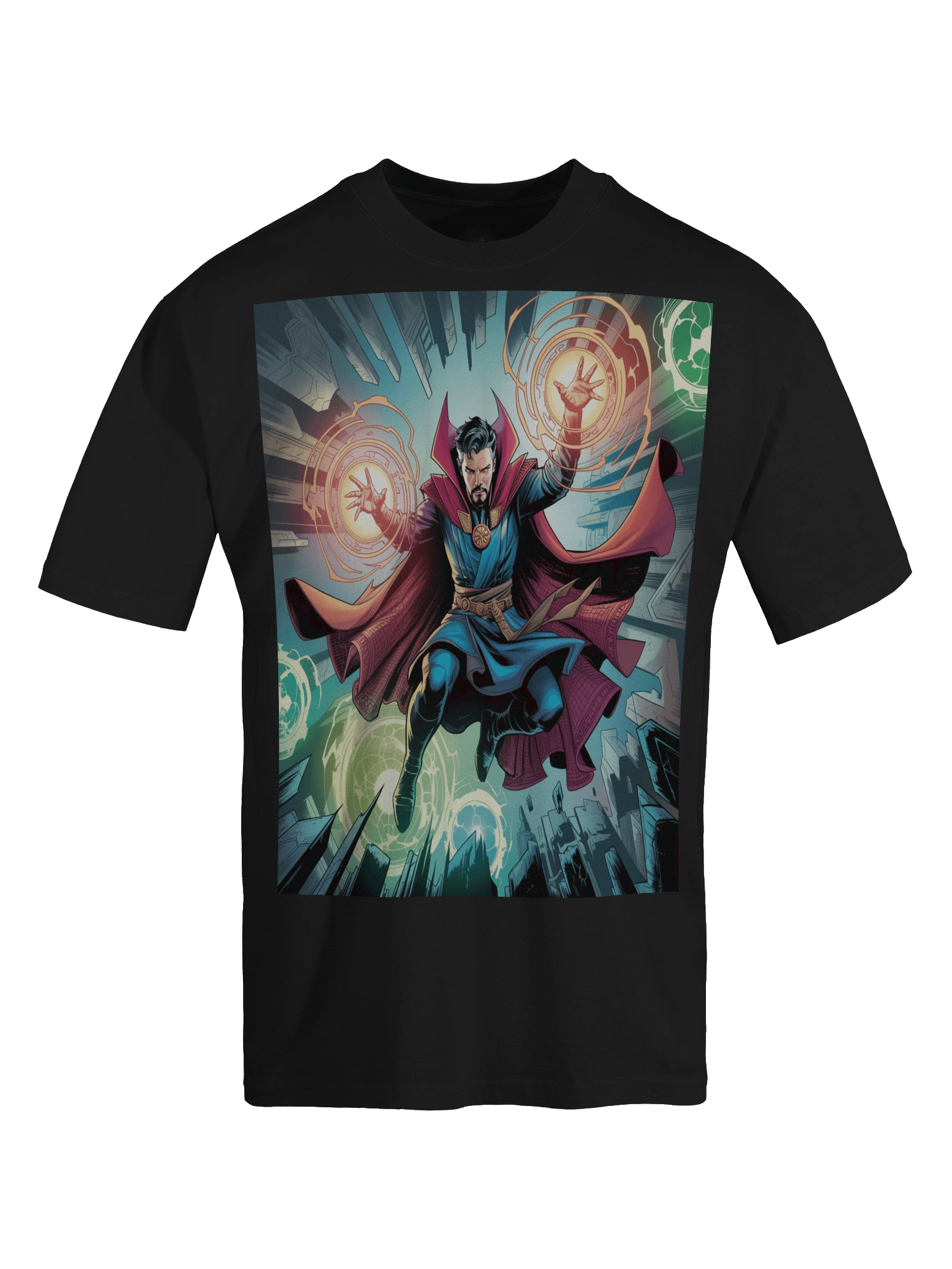 Doctor Strange Sorcerous Surge Oversized Faded T-Shirt – Mystic Eclipse Mantle product image (1)