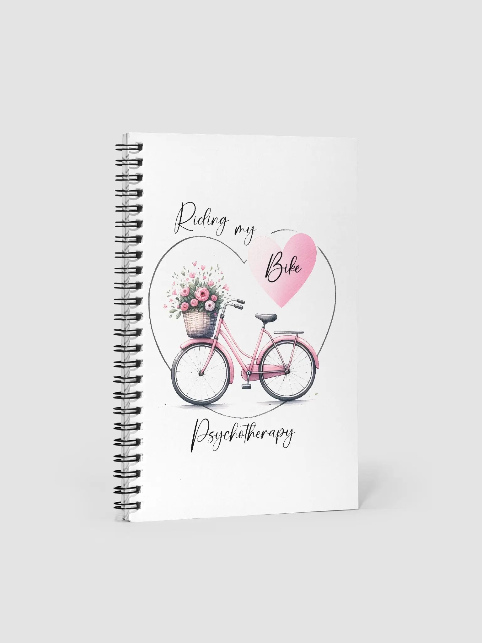 Beautiful Pink Bike with Roses Spiral Notebook product image (1)
