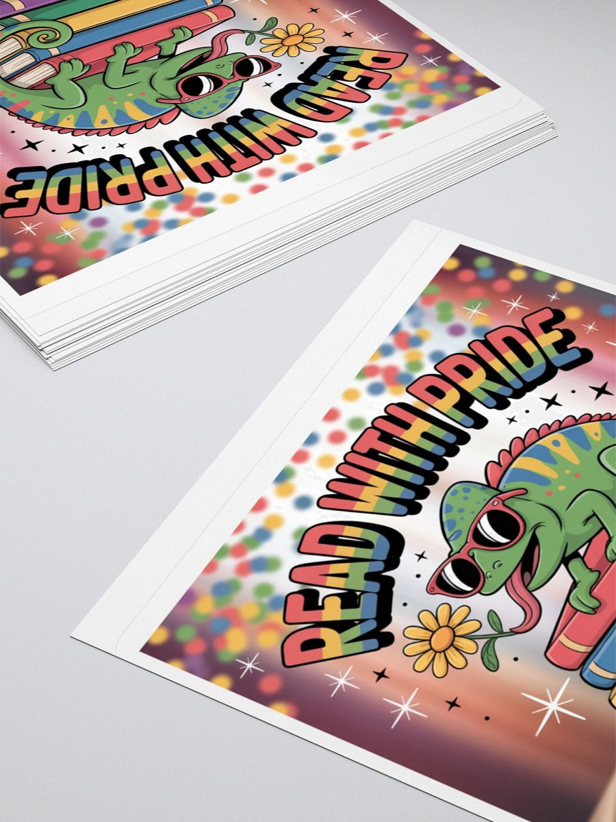 LGBTQ+ Pride Sticker - Read With Pride Chameleon Design product image (10)