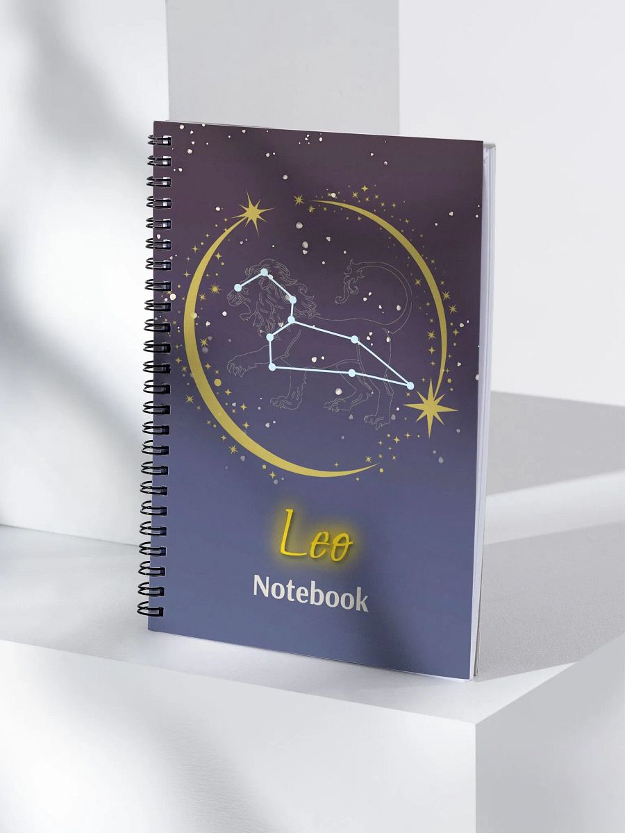 Personalized Leo Zodiac Spiral Dotted Notebook Journal – Starry Constellation Gift for Astrology Lovers, Birthday, Valentine, Christmas, Horoscope, Celestial, Moon, Stars, Stationery, Sketching product image (4)