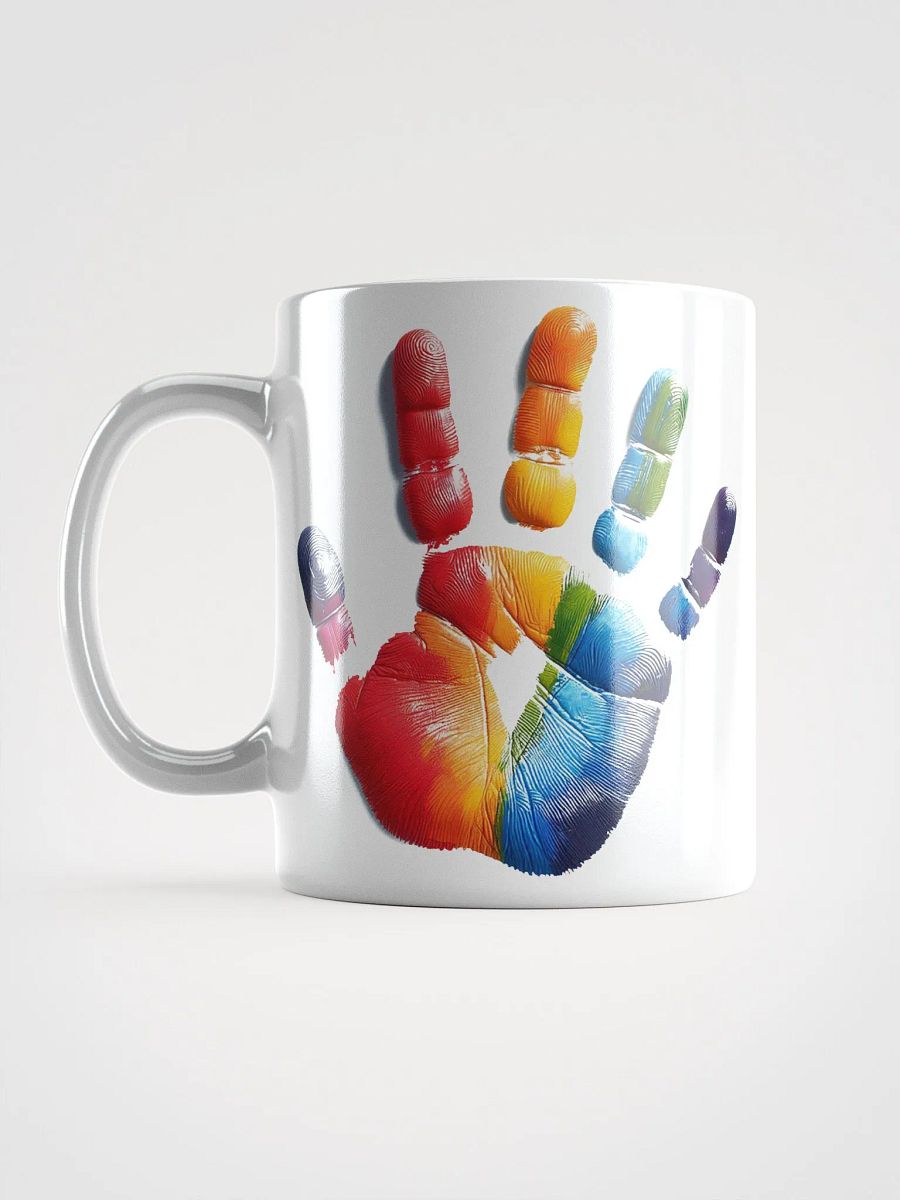 Rainbow Hand Print #Stylish Glossy White Mug product image (6)
