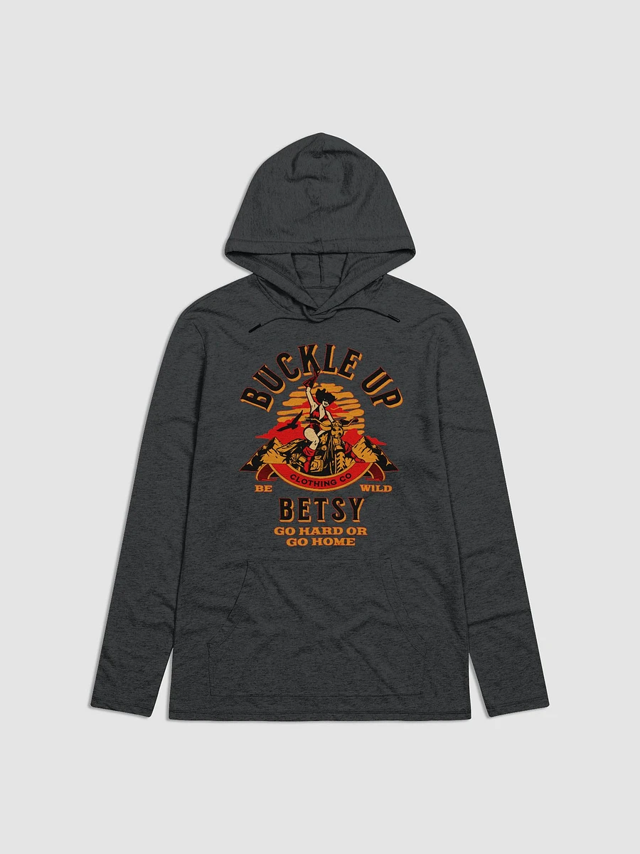 Buckle Up Betsy presents Go Hard or Go Home | motocross desert biker -women riders, vintage retro on District Lightweight Hoodie | Designed and Sold by Buckle Up Betsy product image (1)