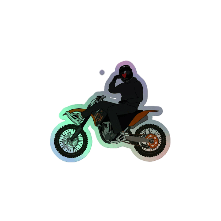 Heart-hand on Bike Holographic Sticker product image (2)