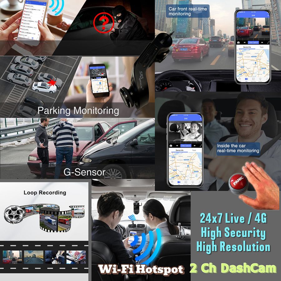 SRS ABSOLUTE 2K InfraRed 4G DashCam| 24x7 Remote Audio-Video Monitor| SOS | Voice Calling | GPS Tracking| Motion Sensor| G-Sensor| MicroSD Support| No-Display 2-in1 | Personal-Kid-Fleet-Industrial use product image (4)