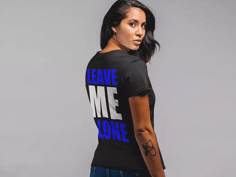 Cool Women Girl T shirt Leave ME Alone Birthday Gift Girlfriend Gym Top Trend product image (4)