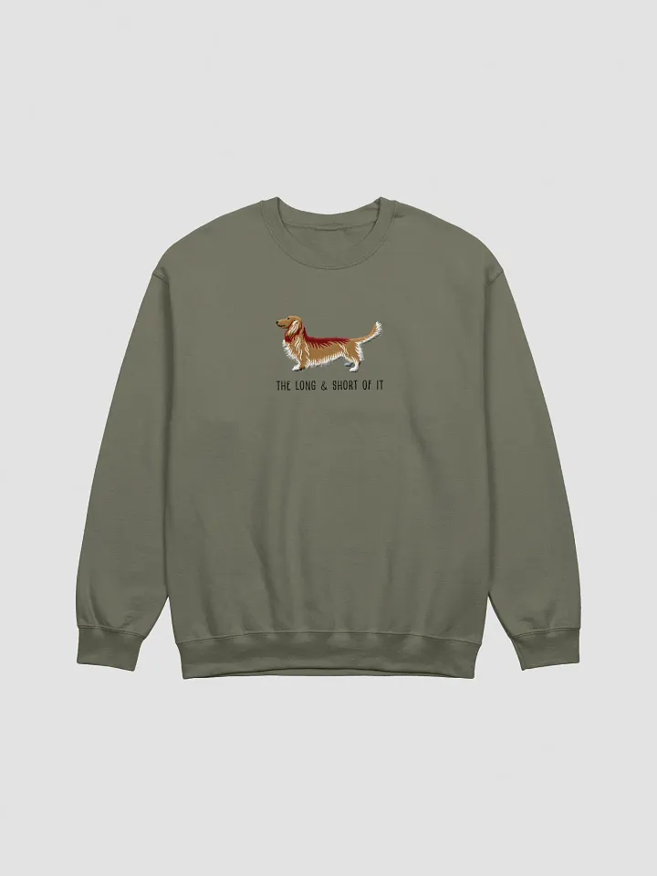 The Long & Short of It Sweatshirt (Embroidered) of a Longhaired Dachshund(Tan) product image (7)