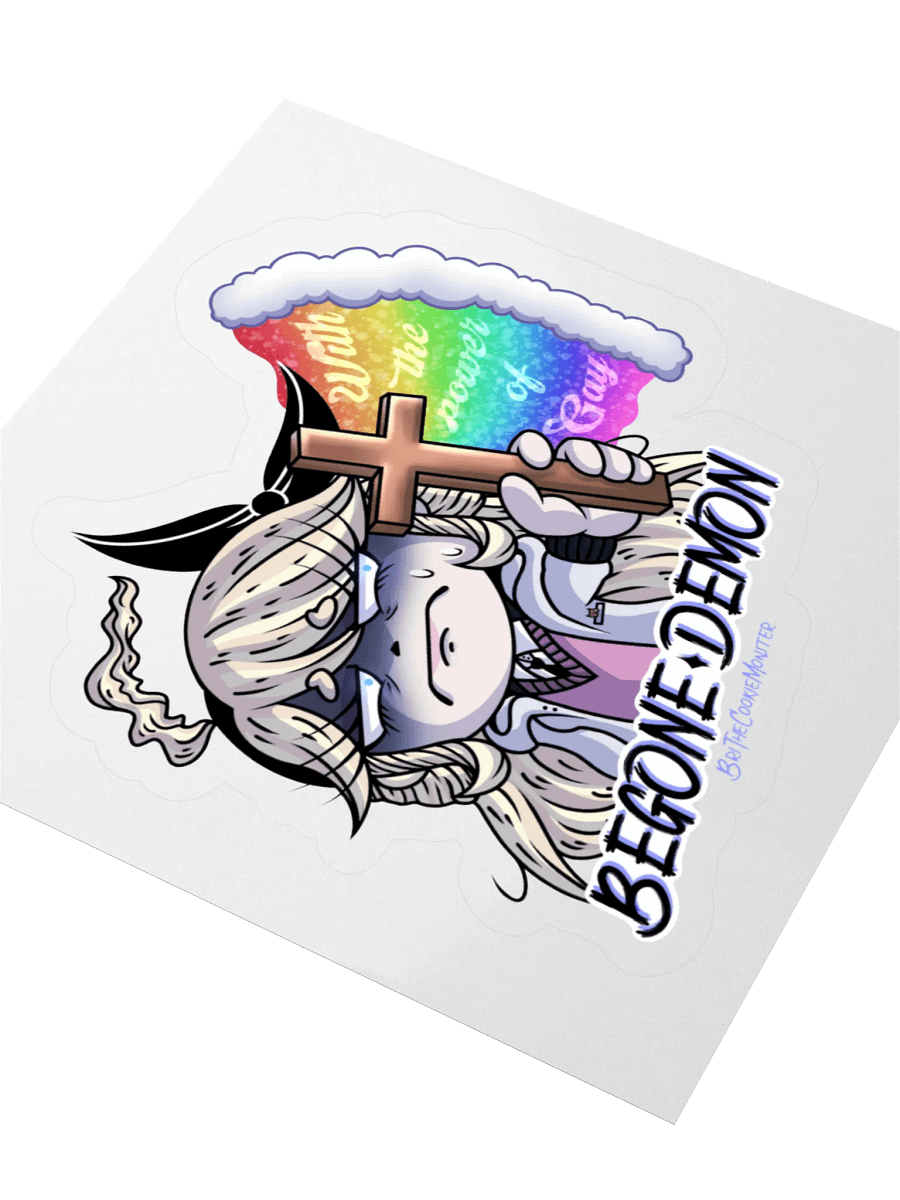 “BEGONE DEMON” Weeby Sticker product image (3)