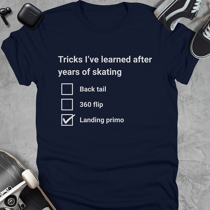 Tricks I've learned, Funny skateboarding t-shirt, Unisex product image (3)