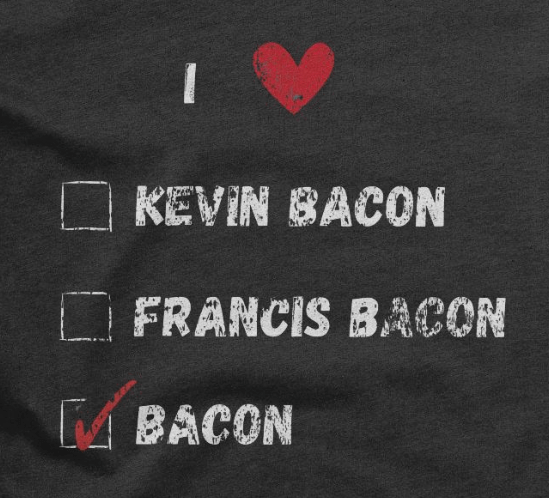I love Kevin Bacon, Francis Bacon, Bacon funny pun, cute joke, unisex hoodie product image (2)
