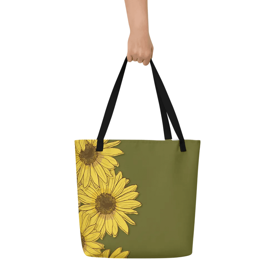 “Sunflower Stripes” Large Tote Bag product image (8)